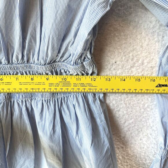 Como Vintage Women's Off Shoulder Long Sleeve Blouse Size XS‎ Blue White Striped - Picture 8 of 9